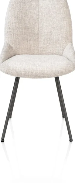 Mats, eetkamerstoel - 4-pootjes - grafiet - Luton - Creme