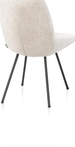 Mats, eetkamerstoel - 4-pootjes - grafiet - Luton - Creme