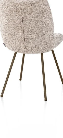 Mats, eetkamerstoel - 4-pootjes - steelbrown - Luton - koper