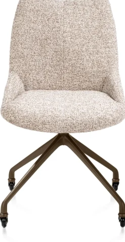 Mats, eetkamerstoel - wielen - steelbrown - Luton - koper