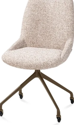 Mats, eetkamerstoel - wielen - steelbrown - Luton - koper