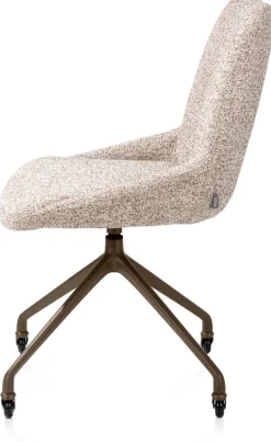 Mats, eetkamerstoel - wielen - steelbrown - Luton - koper