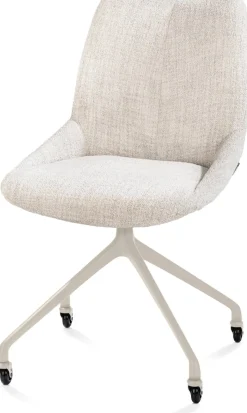 Mats, eetkamerstoel - wielen - creme - Luton - Creme