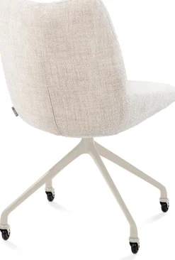 Mats, eetkamerstoel - wielen - creme - Luton - Creme