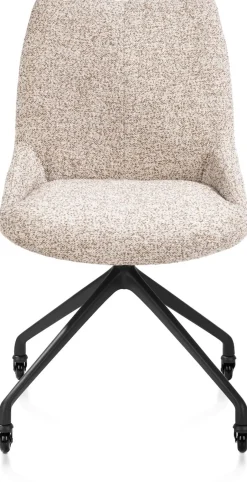 Mats, eetkamerstoel - wielen - rough off black - Luton - koper