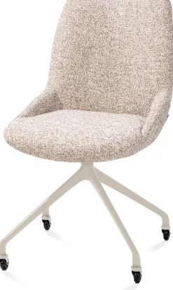 Mats, eetkamerstoel - wielen - creme - Luton - koper