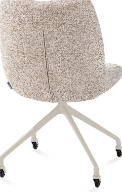 Mats, eetkamerstoel - wielen - creme - Luton - koper