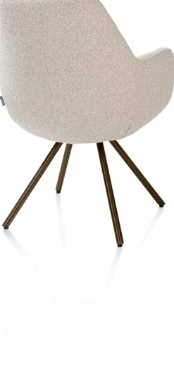 Mavis, armstoel met draaifunctie, incl. pocket, stof Cloudy, frame steel brown - beige