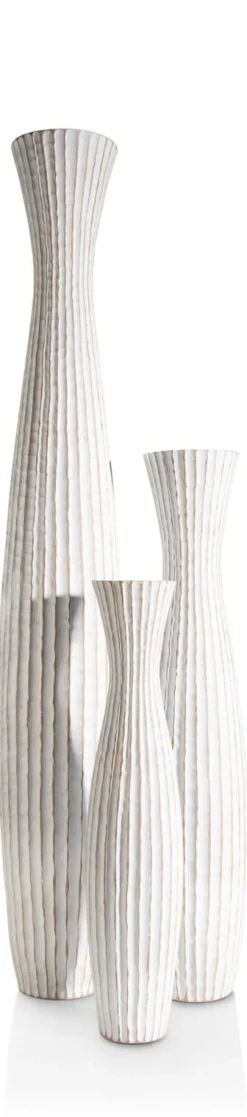 Milou vaas H85cm in de kleur Wit - COCOmaison