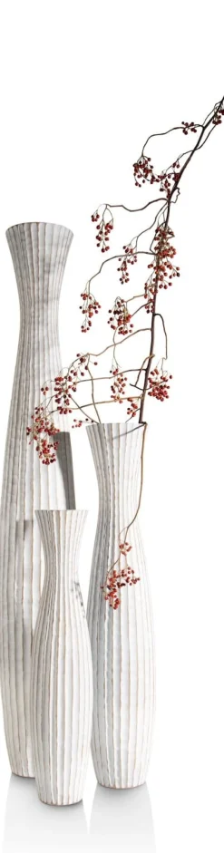 Milou vaas H85cm in de kleur Wit - COCOmaison