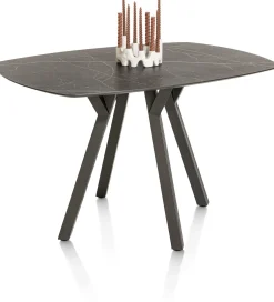 MINATO bartafel - ovaal - 150 x 105 cm (h: 92 cm) - marmerlook