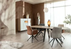 MINATO eetkamertafel - ovaal - 150 x 105 cm - eiken look