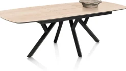 MINATO uitschuiftafel - ovaal - 180 (+ 60) x 110 cm - eiken look
