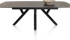 MINATO uitschuiftafel - ovaal - 180 (+ 60) x 110 cm - marmerlook