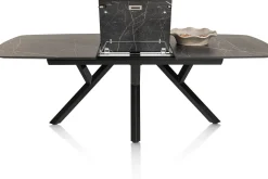 MINATO uitschuiftafel - ovaal - 180 (+ 60) x 110 cm - marmerlook