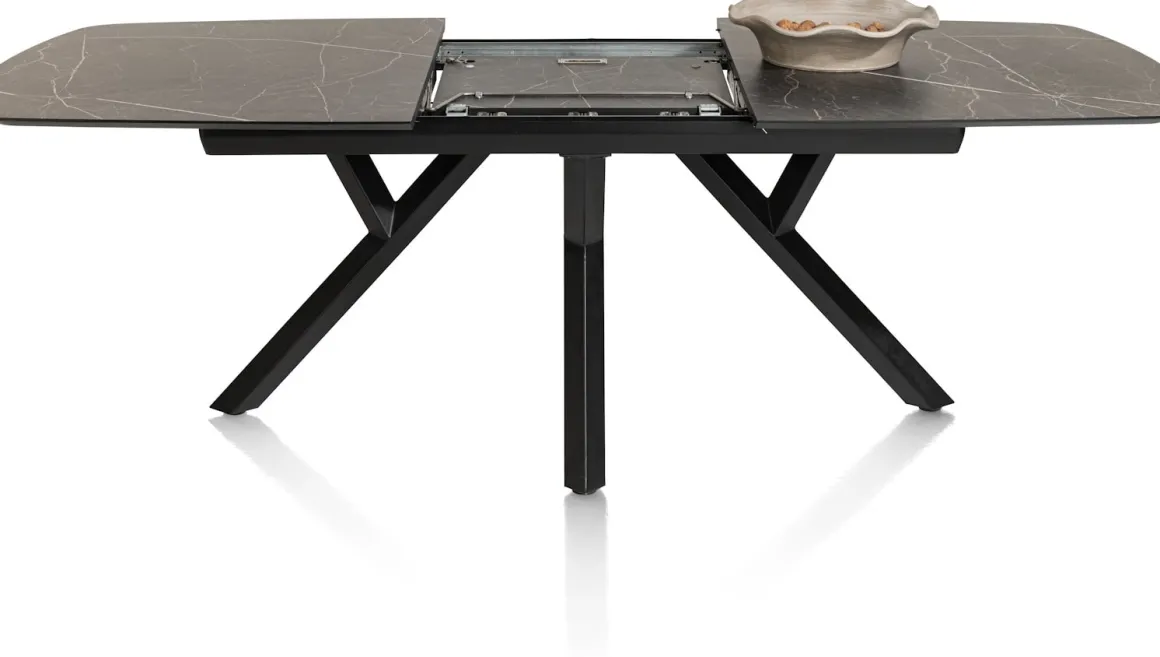 MINATO uitschuiftafel - ovaal - 180 (+ 60) x 110 cm - marmerlook