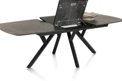 MINATO uitschuiftafel - ovaal - 180 (+ 60) x 110 cm - marmerlook