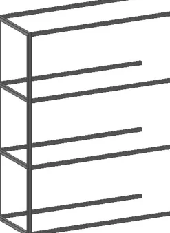 Modulo aanbouwrek in metaal 90 cm, 3 nivo's - XOOON