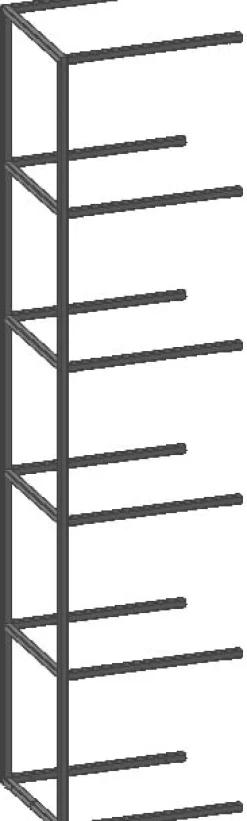 Modulo aanbouwrek in metaal 45 cm, 5 nivo's - XOOON