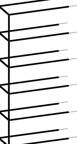 Modulo aanbouwrek in metaal 45 cm, 5 nivo's - XOOON