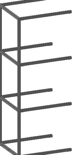 Modulo aanbouwrek in metaal 45 cm, 3 nivo's - XOOON