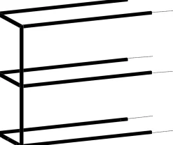 Modulo aanbouwrek in metaal 90 cm, 2 nivo's - XOOON