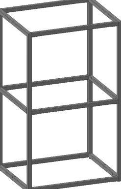 Modulo basisrek in metaal 45 cm, 2 nivo's - XOOON