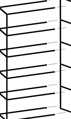 Modulo basisrek in metaal 135 cm, 5 nivo's - XOOON