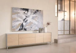 NIORA dressoir 240 cm - 3-deuren + 2-laden - naturel eiken