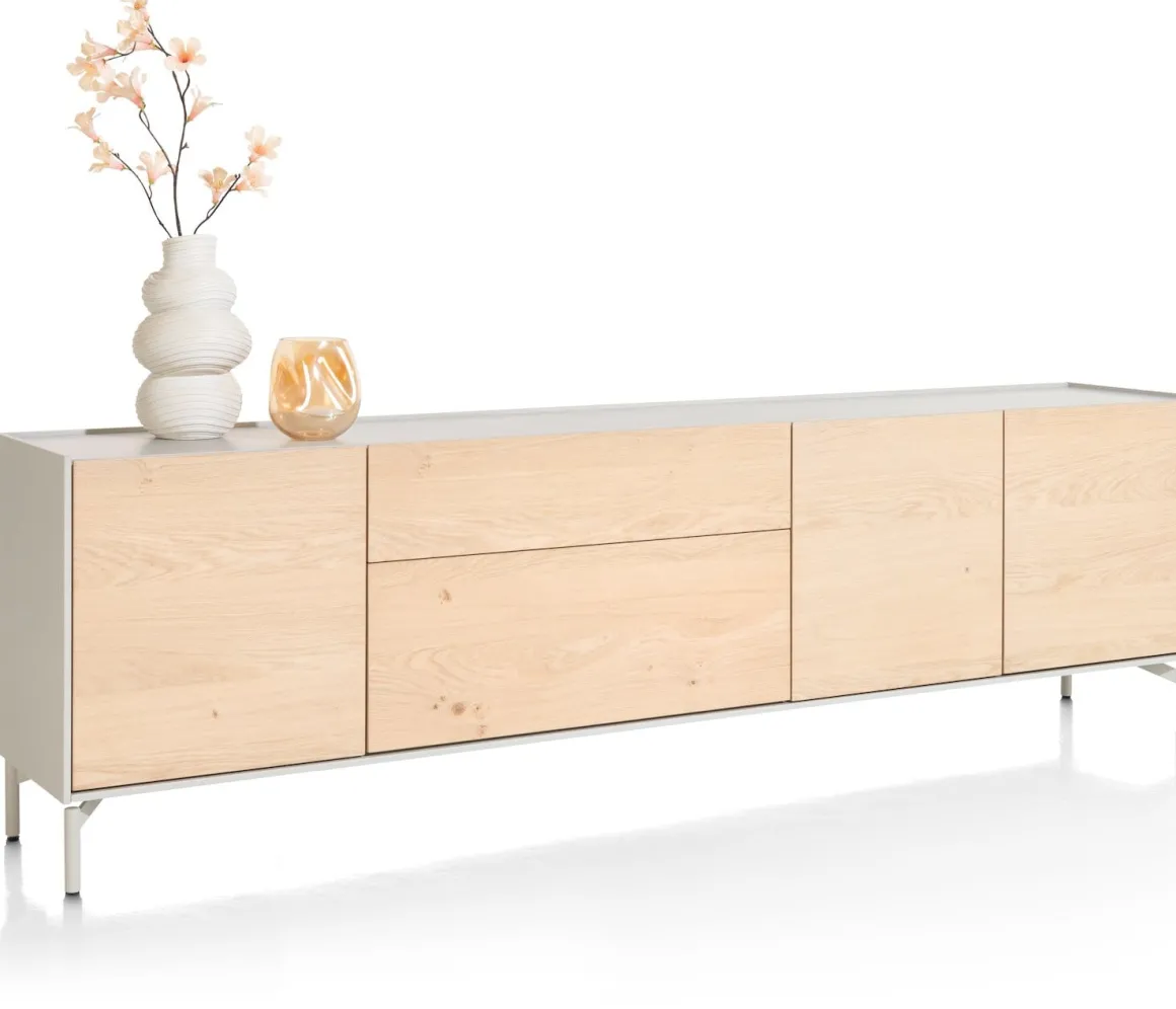 NIORA dressoir 240 cm - 3-deuren + 2-laden - naturel eiken