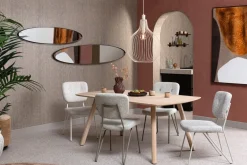 NIORA eetkamertafel 180 x 100 cm - rechthoek - naturel eiken