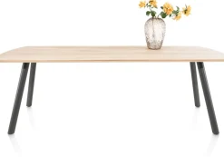 NIORA eetkamertafel 240 x 100 cm - metalen poot - grafiet