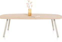 NIORA eetkamertafel 240 x 115 cm - deens ovaal - zijdegrijs