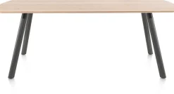 NIORA eetkamertafel 210 x 100 cm - metalen poot - grafiet