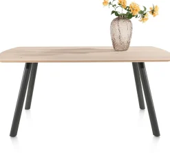 NIORA eetkamertafel 180 x 100 cm - metalen poot - grafiet