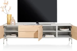 NIORA lowboard 210 cm - 3-deuren + 2-laden - naturel eiken