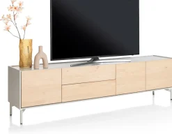 NIORA lowboard 210 cm - 3-deuren + 2-laden - naturel eiken