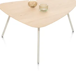 NIORA salontafel 85 x 77 cm - eiken fineer - zijdegrijs