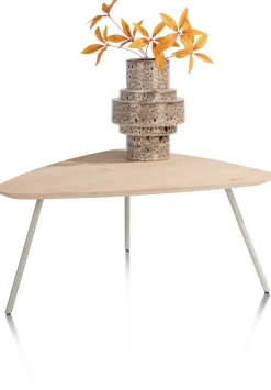 NIORA salontafel 85 x 77 cm - eiken fineer - zijdegrijs