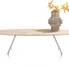 NIORA salontafel 150 x 50 cm - eiken fineer - zijdegrijs
