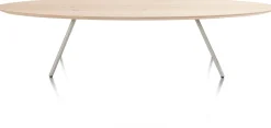 NIORA salontafel 150 x 50 cm - eiken fineer - zijdegrijs