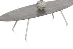 NIORA salontafel 150 x 50 cm - HPL marmer licht grijs