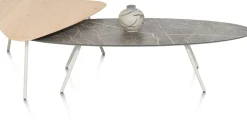 NIORA salontafel 150 x 50 cm - HPL marmer licht grijs