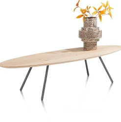 NIORA salontafel 150 x 50 cm - eiken fineer - grafiet