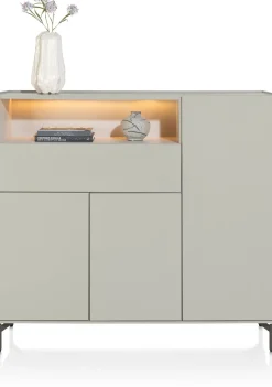 NOON dressette 148 cm - 3-deuren + 1-lade + 1-niche (+ LED)