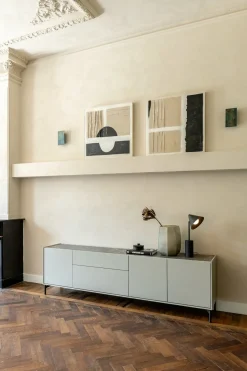 NOON dressoir 240 cm - 3-deuren + 2-laden - lichtgrijs