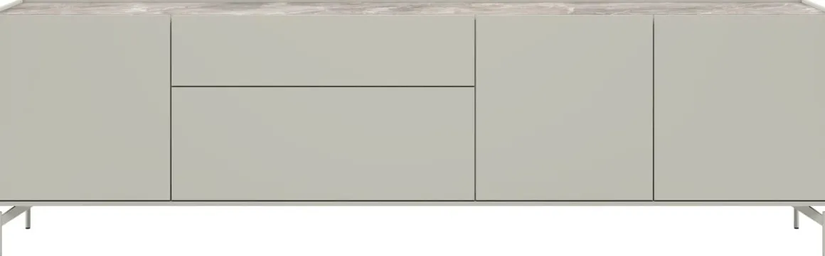 NOON dressoir 240 cm - 3-deuren + 2-laden - lichtgrijs