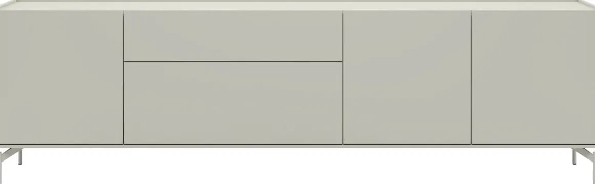 NOON dressoir 240 cm - 3-deuren + 2-laden - zijdegrijs