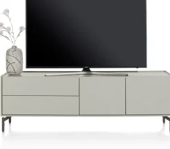 NOON lowboard 170 cm - 2-deuren + 2-laden - zijdegrijs