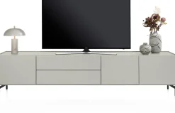 Noon, lowboard 240 cm - 3-deuren + 2-laden - geheel silk grey